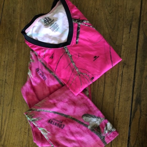 Women's Tall Woods Element Mossy Oak Pink Camo Top XL - Picture 3 of 13